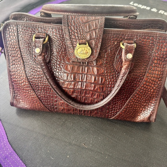 Brahmin Handbags - Brahmin pecan vintage crocodile doctor satchel leather handbag
